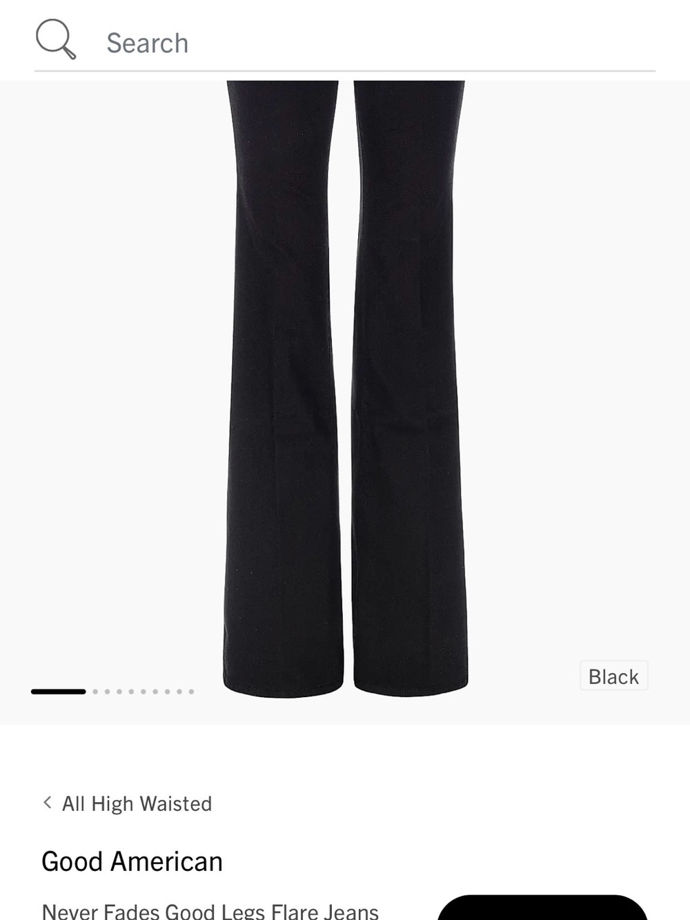 Good American Black High-Rise Flare Jeans